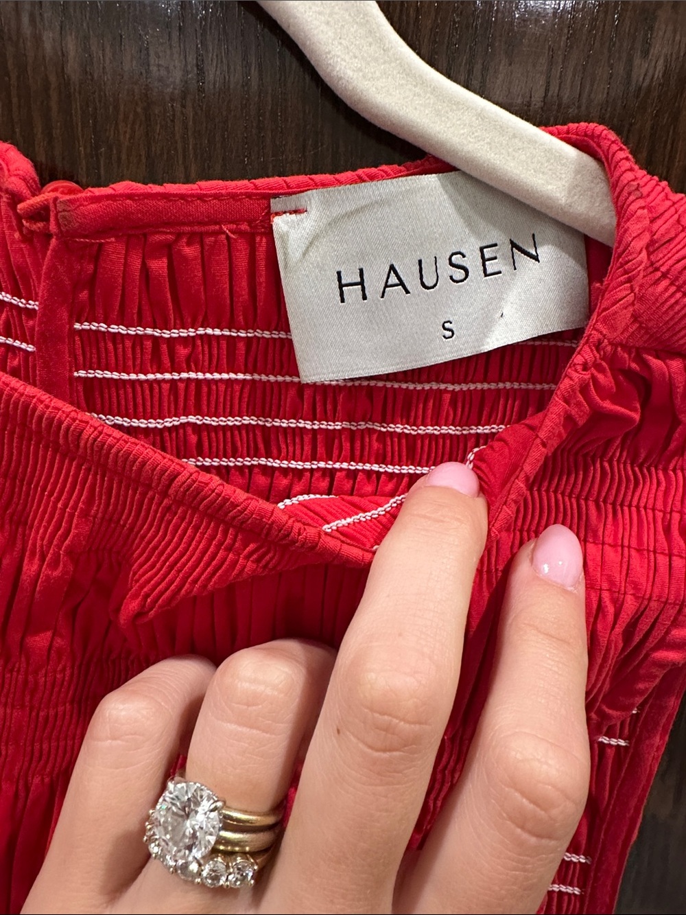 Red Smocked Ruffle Mini Dress - Picture 2 of 3